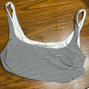 Aerie Striped Longline Scoop Bikini Top